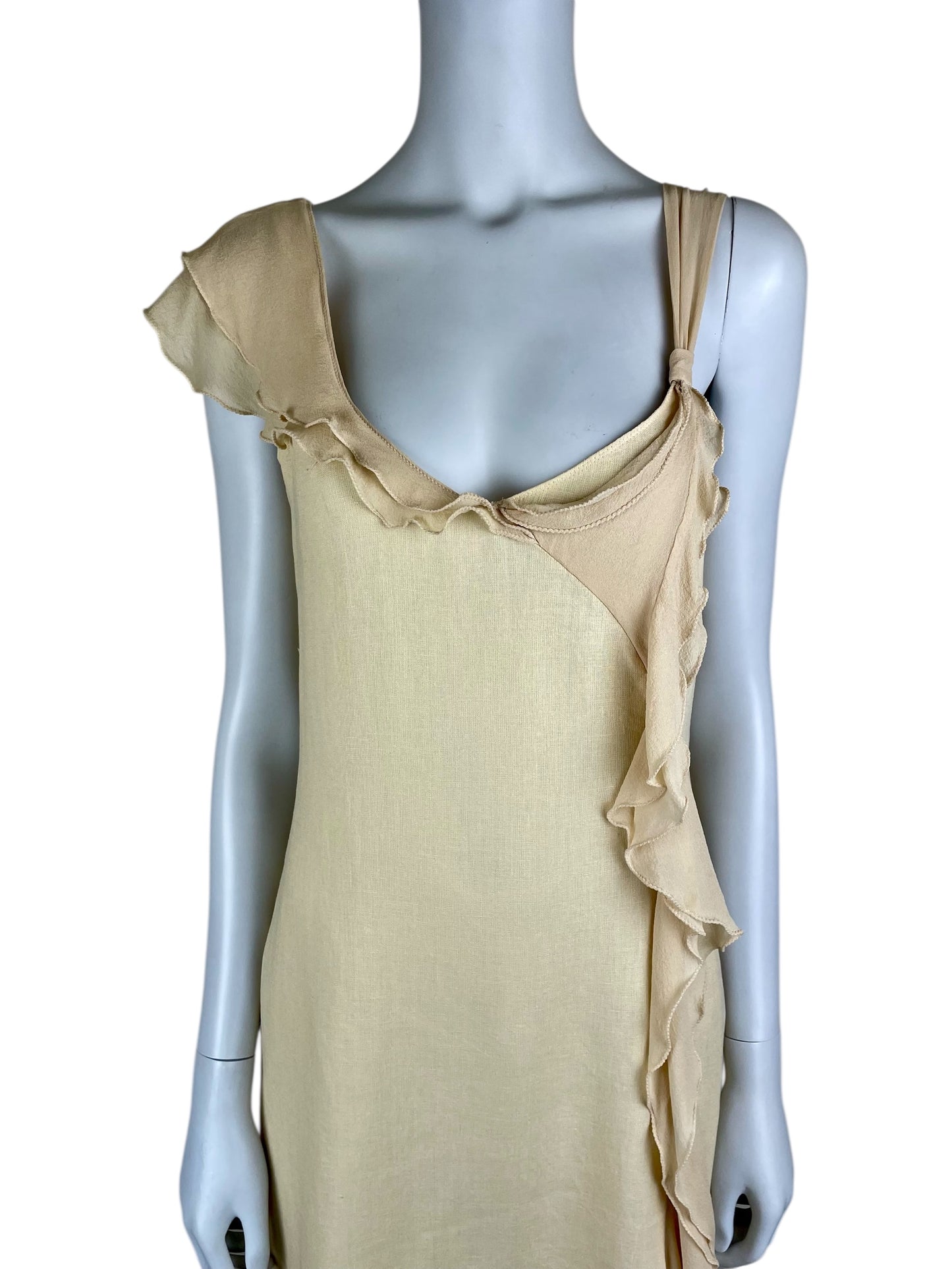 Max Mara linen and silk asymmetrical dress