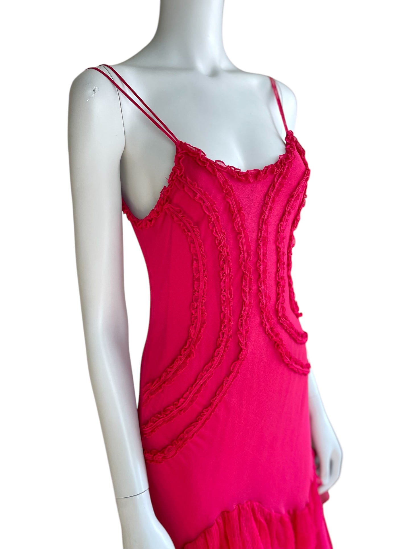 Gianfranco Ferré hot pink silk dress