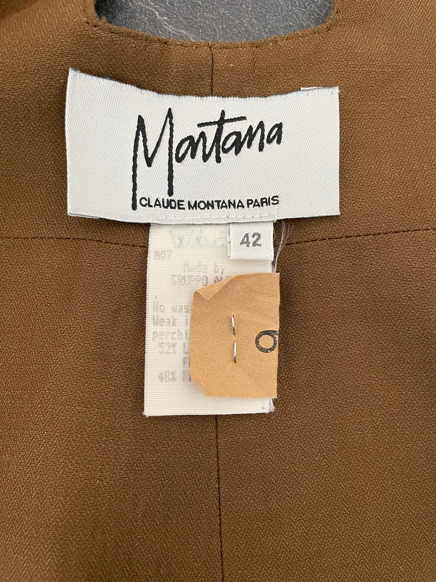 Claude Montana brown cut out long top/vest
