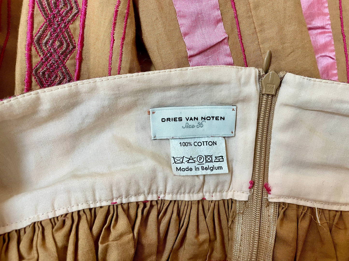 Dries Van Noten Spring Summer 2003 embroidered pleated skirt