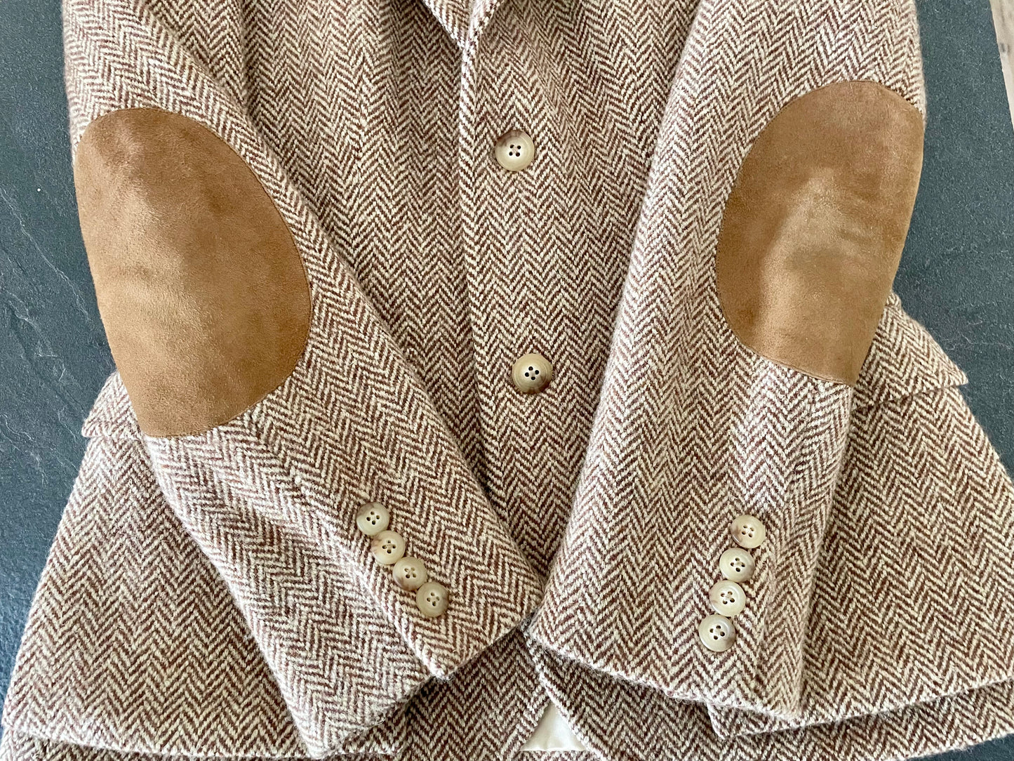 Ralph Lauren herringbone blazer jacket with elbow patch