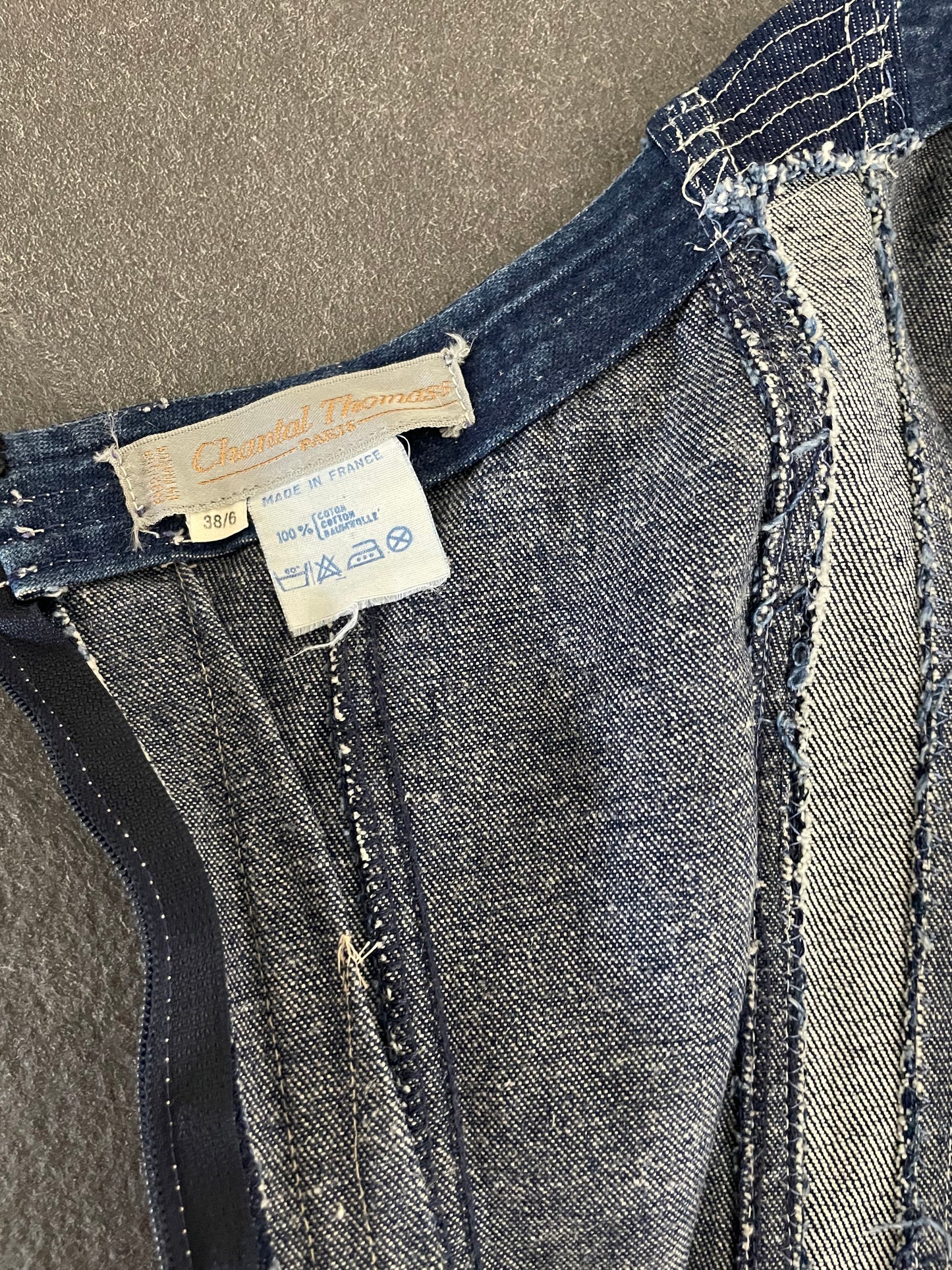 Chantal Thomass Spring Summer 1986 denim corset mini dress