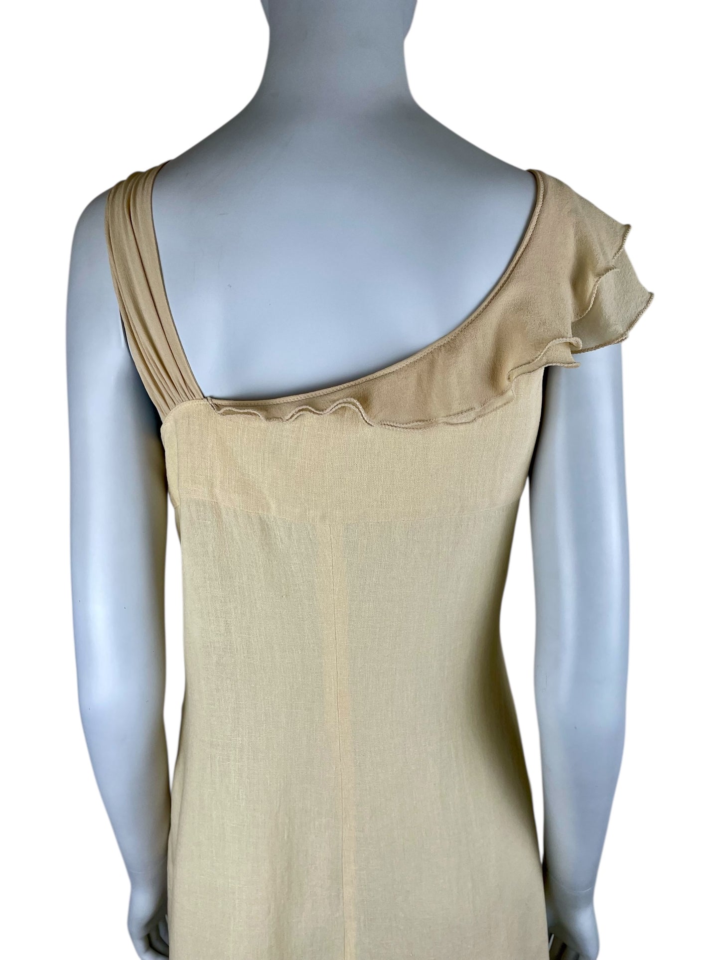 Max Mara linen and silk asymmetrical dress