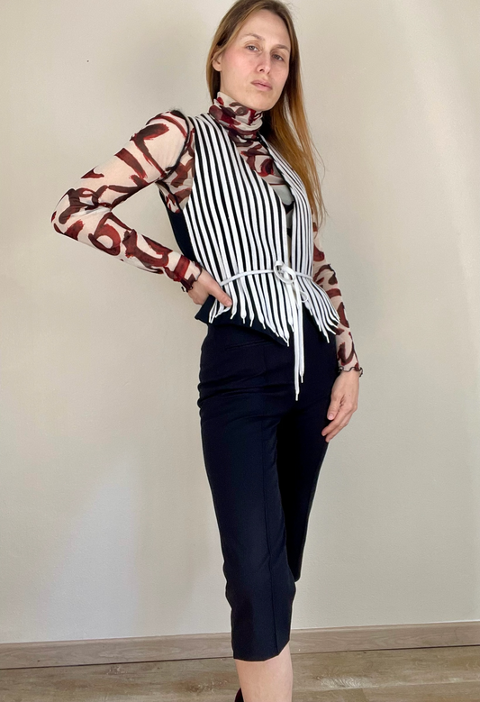 Moschino Cheap and Chic shoe laces stripe vest