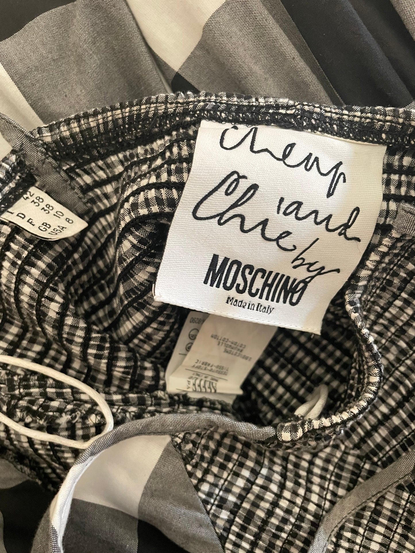 Moschino black and white gingham dress