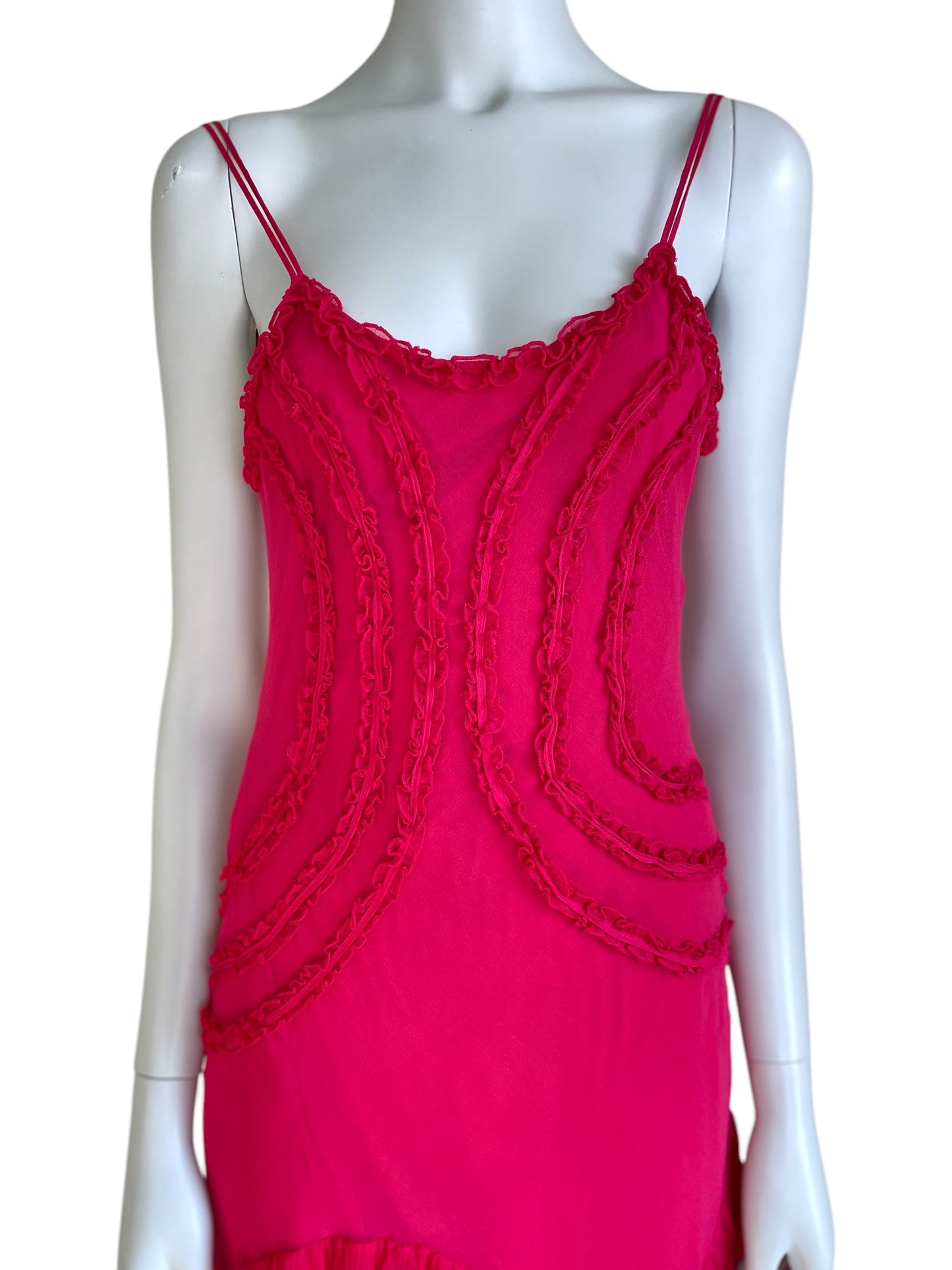 Gianfranco Ferré hot pink silk dress