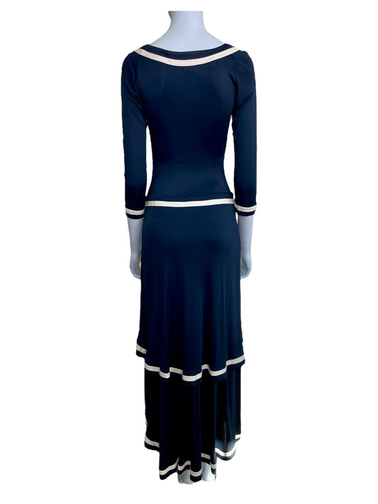 Moschino Couture Repetita Juvant Spring 1994 collection tiered dress