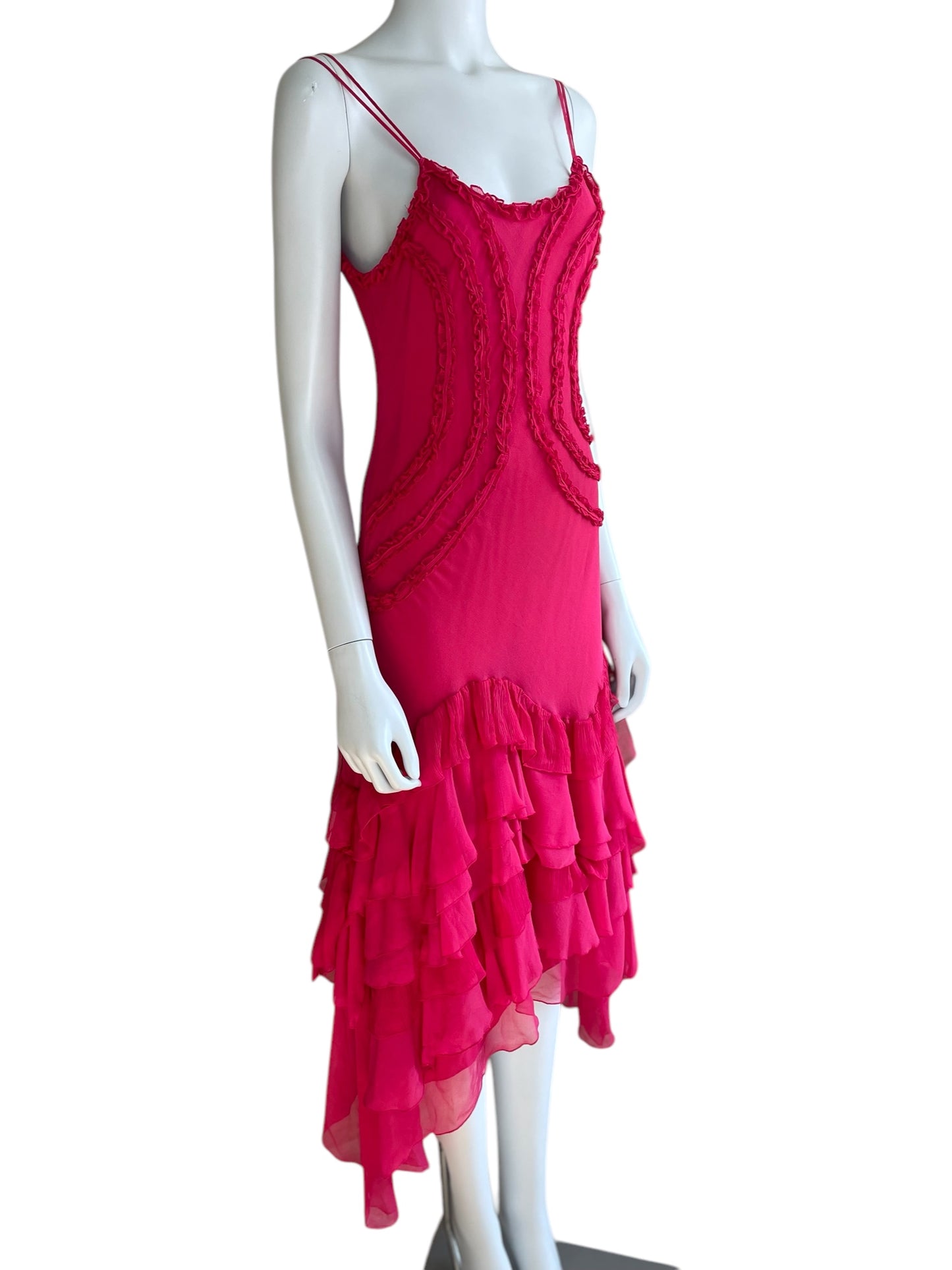 Gianfranco Ferré hot pink silk dress