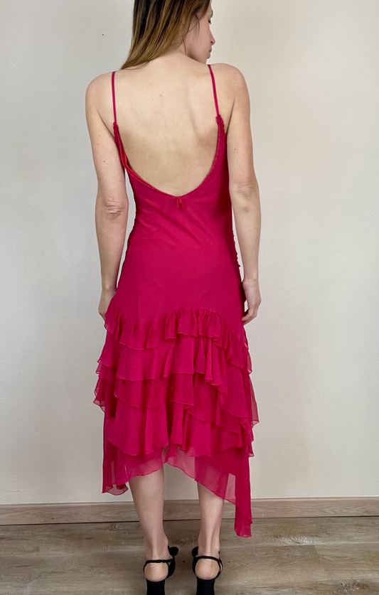 Gianfranco Ferré hot pink silk dress