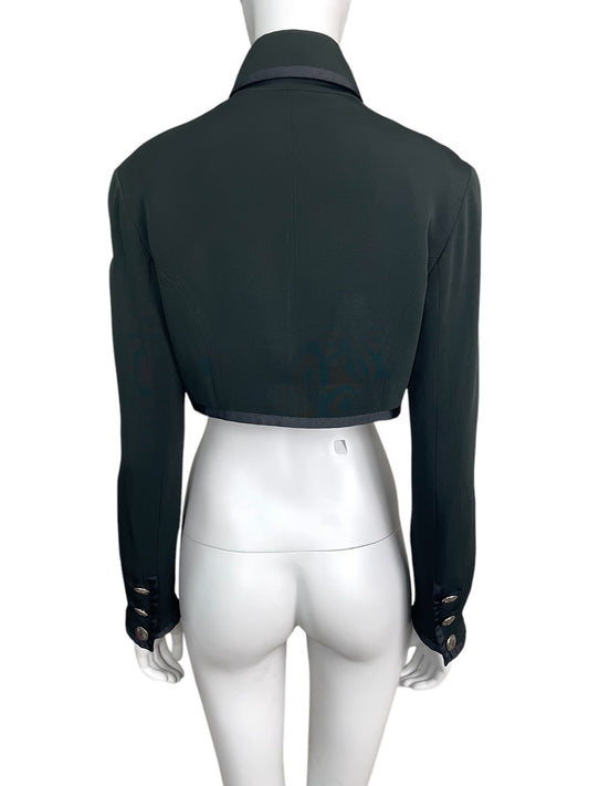 Rifat Ozbek Fall Winter 1992 black cropped open jacket