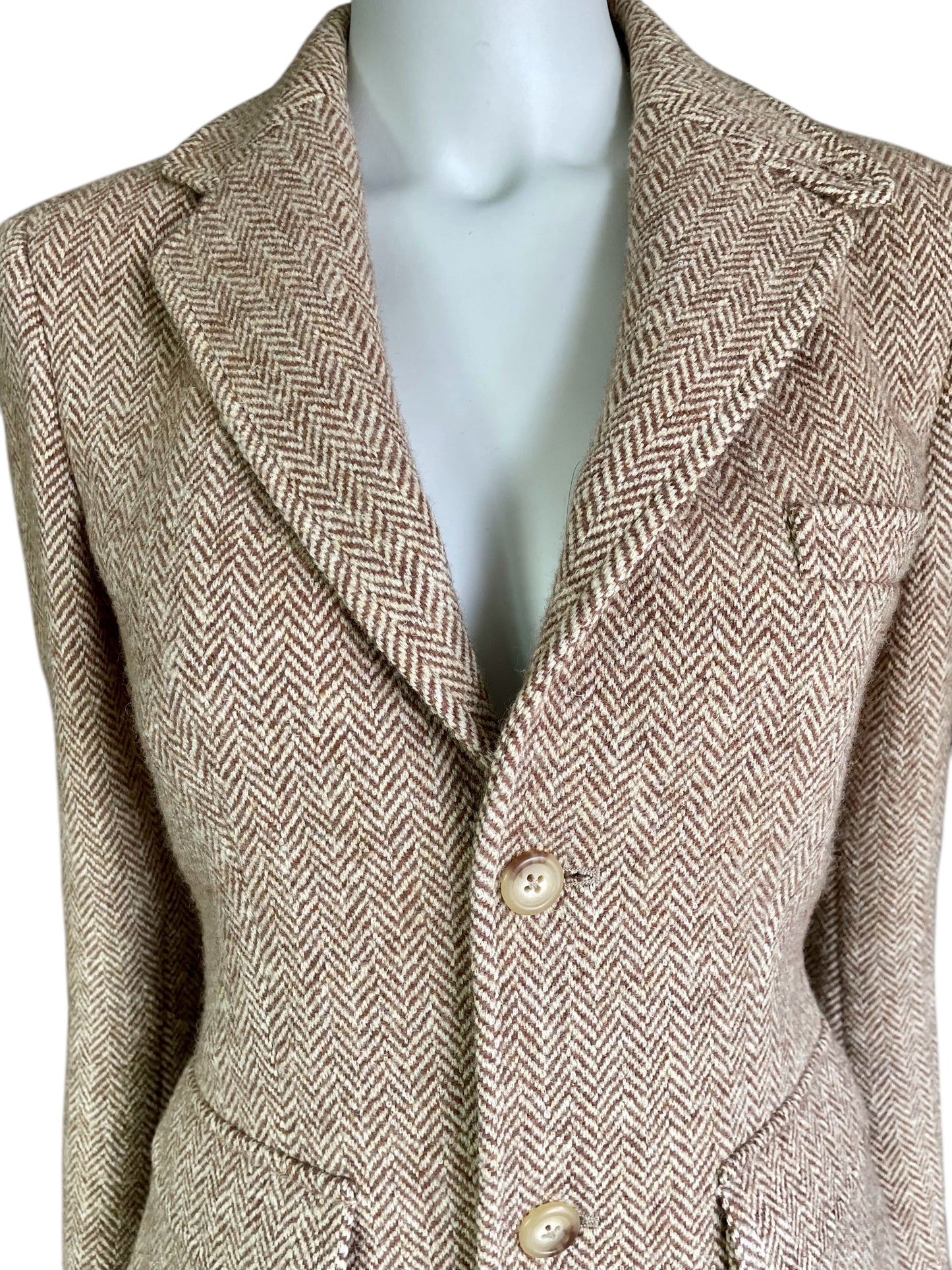 Ralph Lauren herringbone blazer jacket with elbow patch