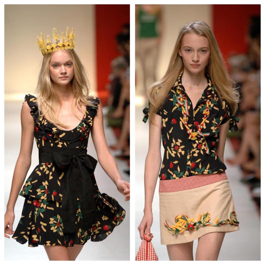 Moschino Cheap and Chic iconic Spring Summer 2006 pasta dress