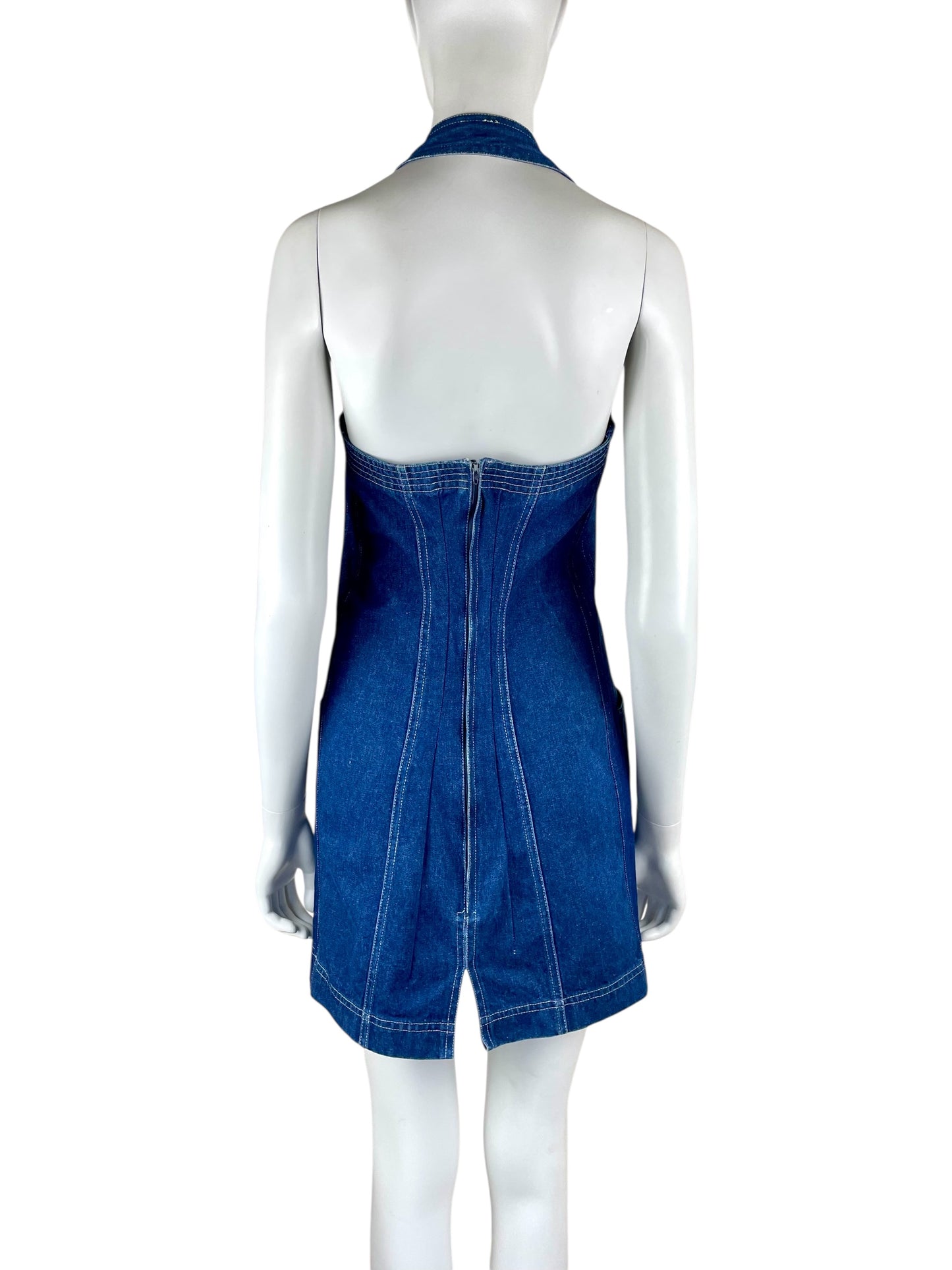 Chantal Thomass Spring Summer 1986 denim corset mini dress