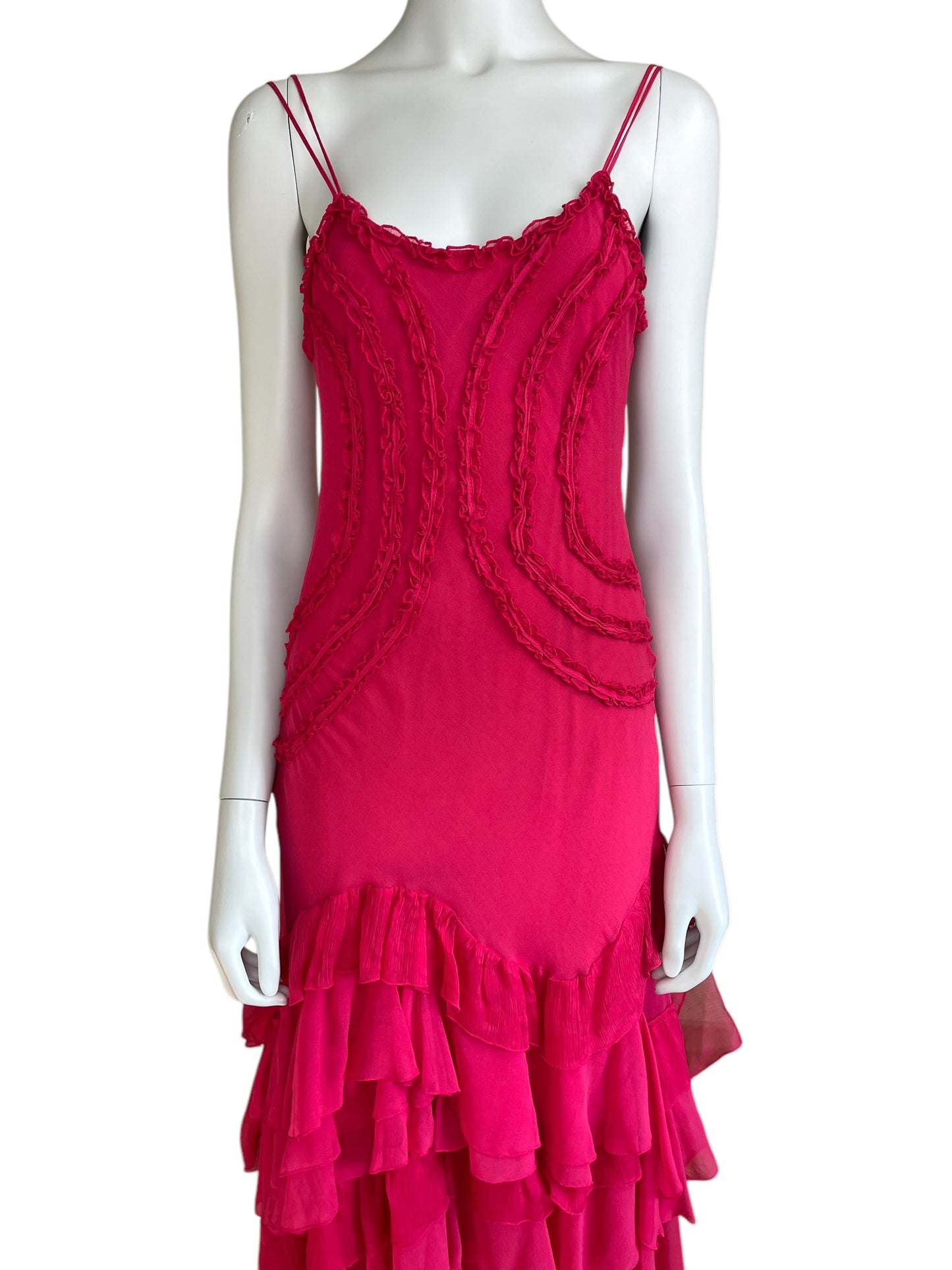 Gianfranco Ferré hot pink silk dress