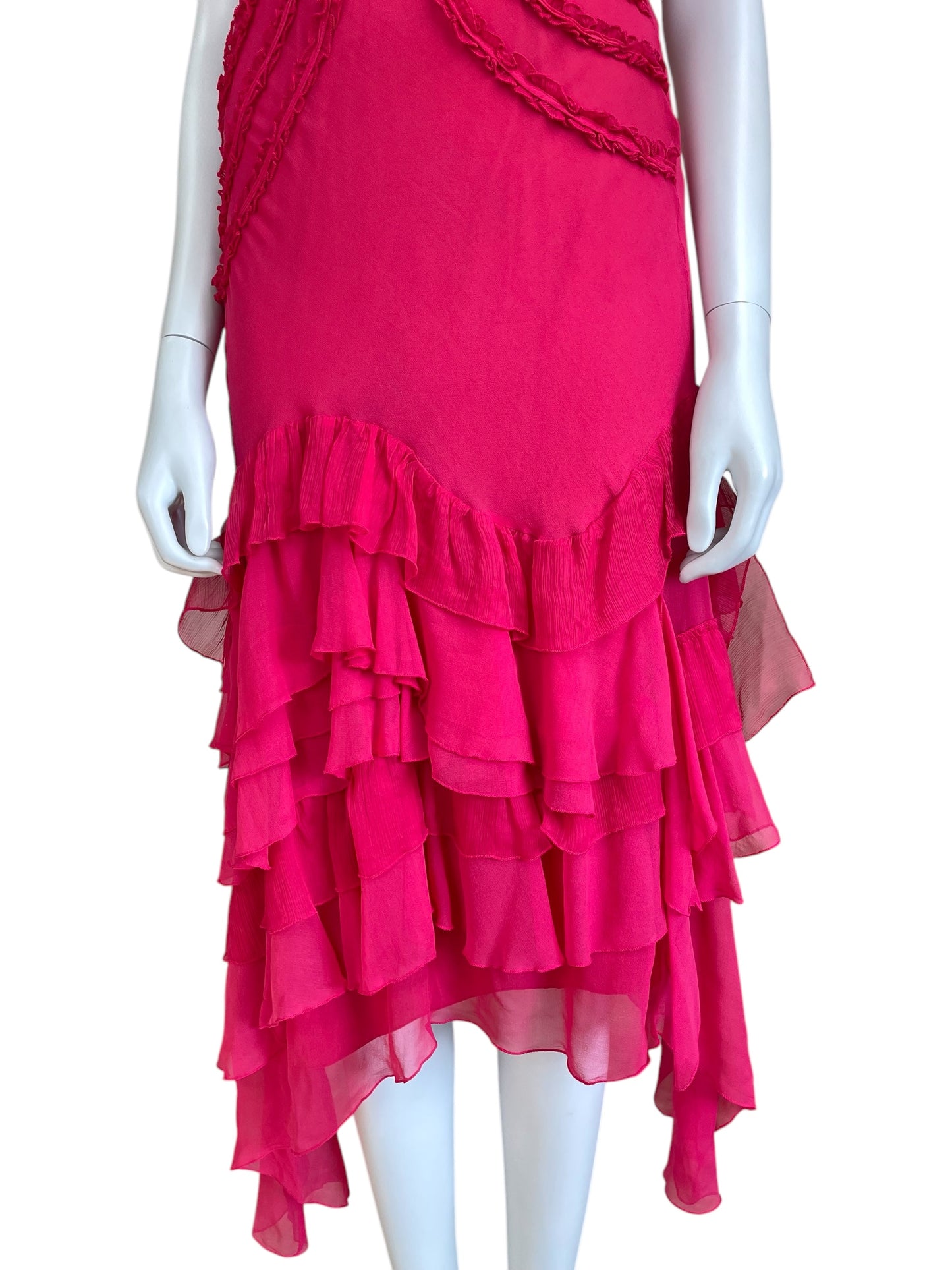 Gianfranco Ferré hot pink silk dress