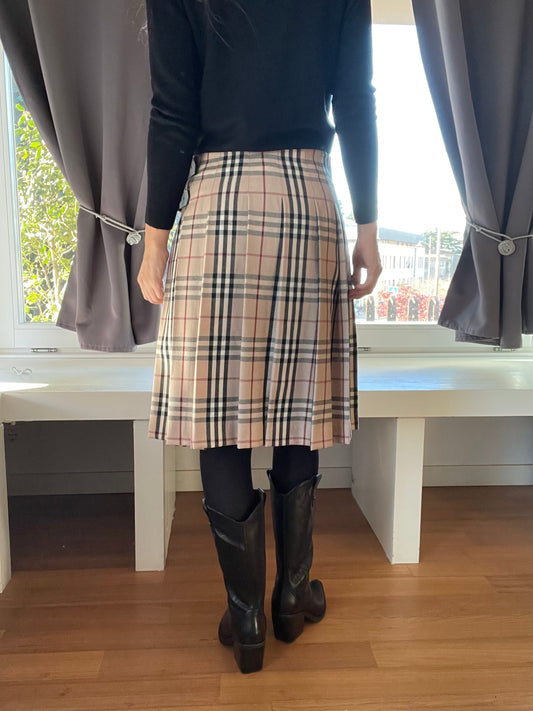 Burberry nova check midi skirt