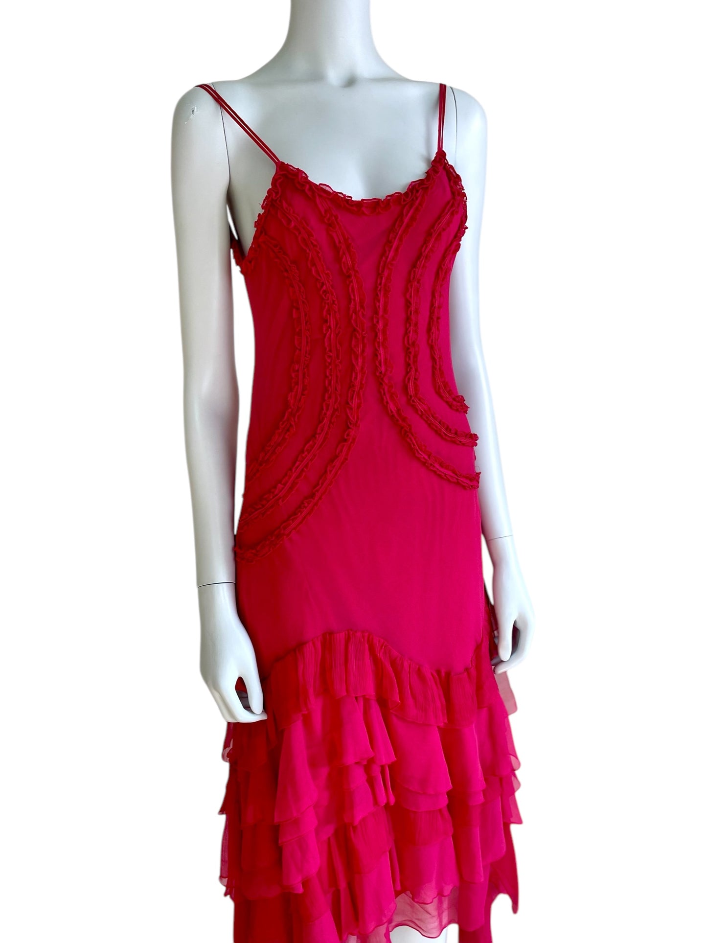 Gianfranco Ferré hot pink silk dress