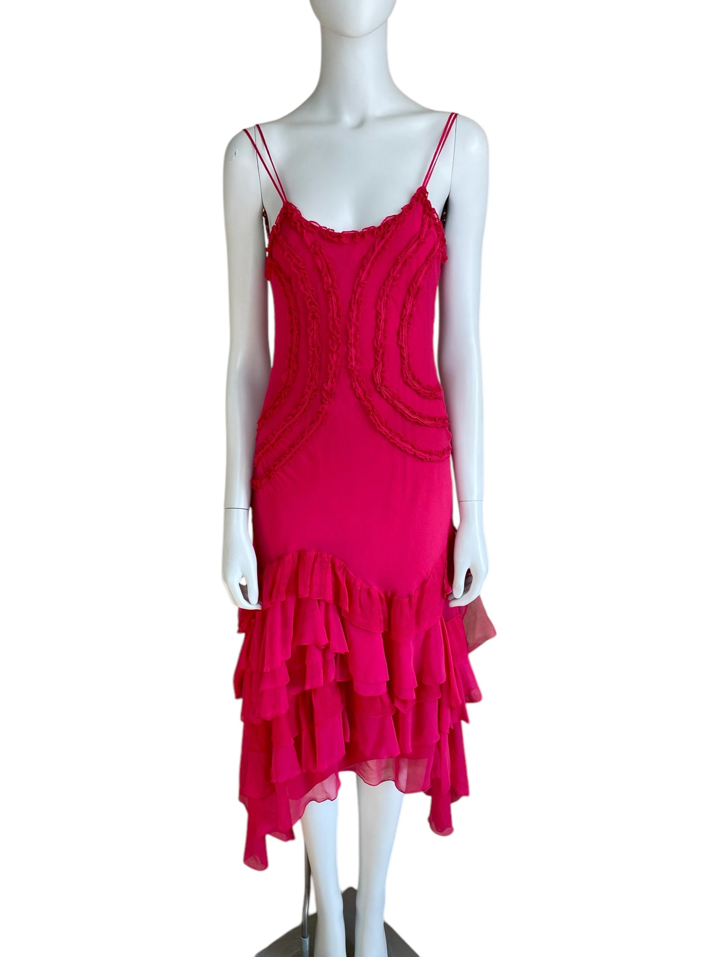 Gianfranco Ferré hot pink silk dress