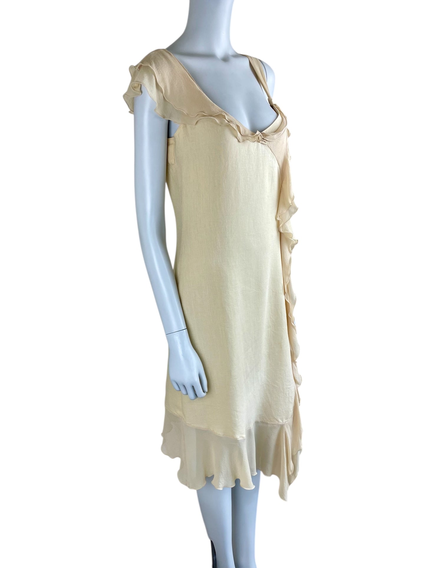 Max Mara linen and silk asymmetrical dress