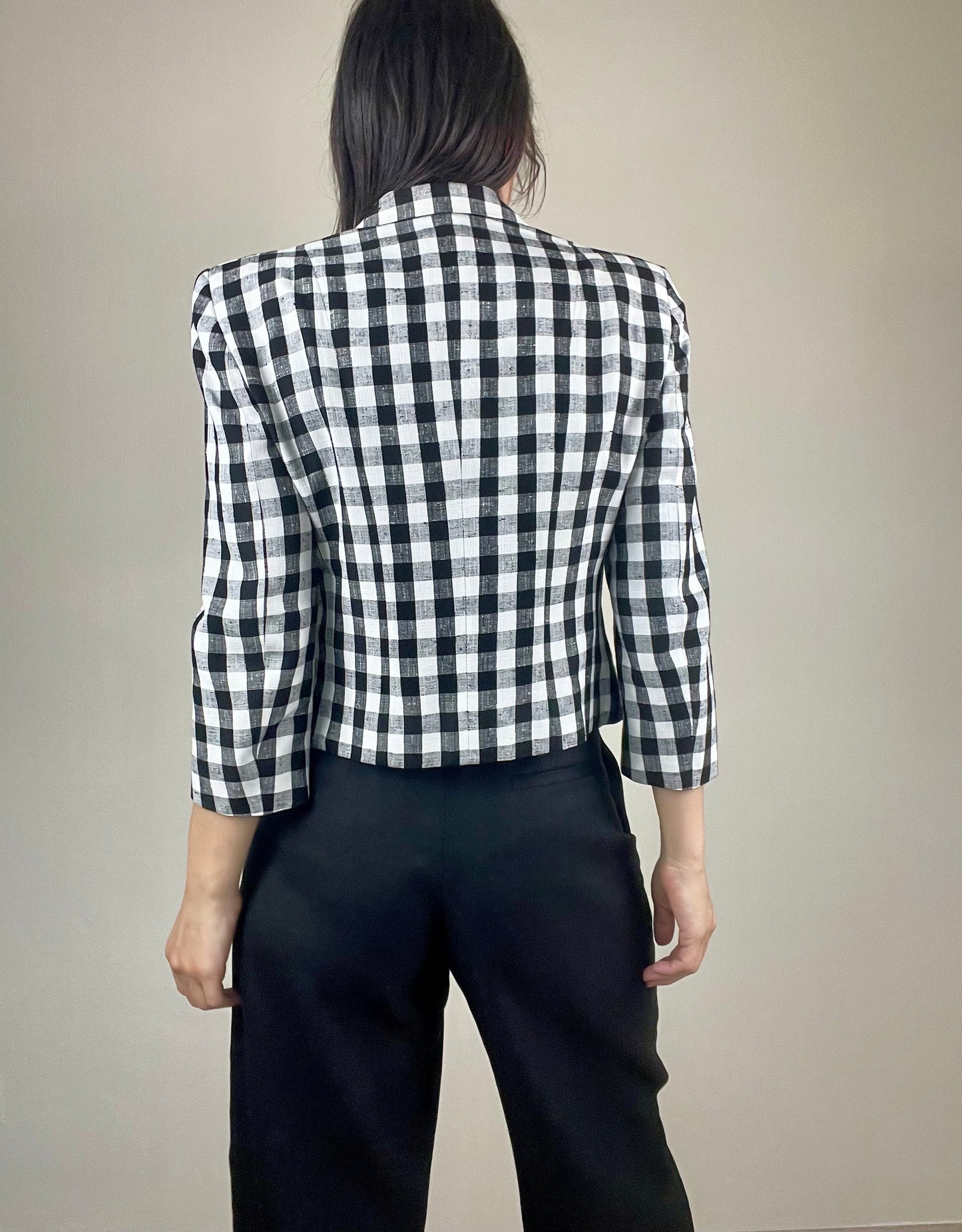 Moschino Cheap and Chic black and white gingham jacket