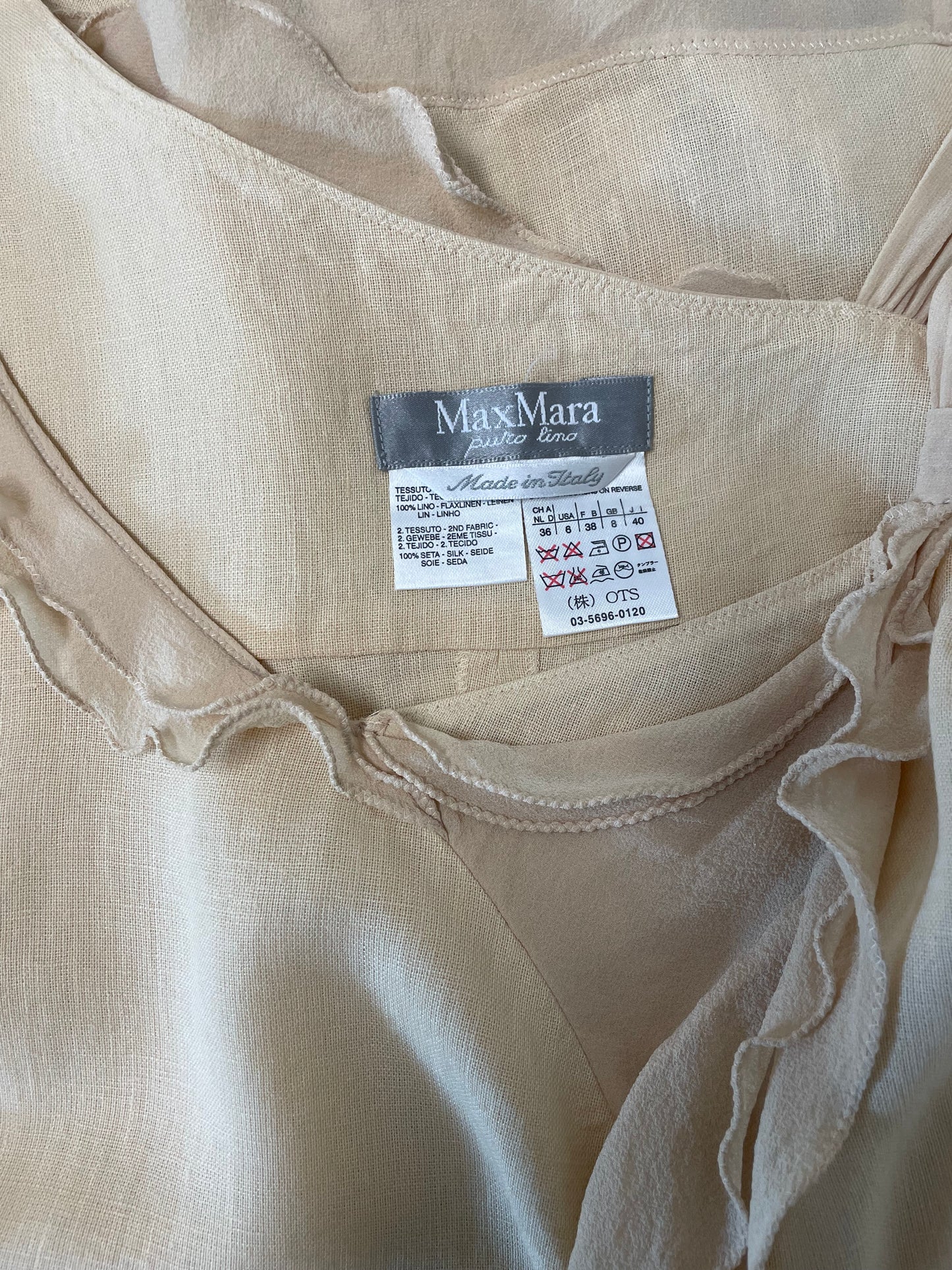 Max Mara linen and silk asymmetrical dress