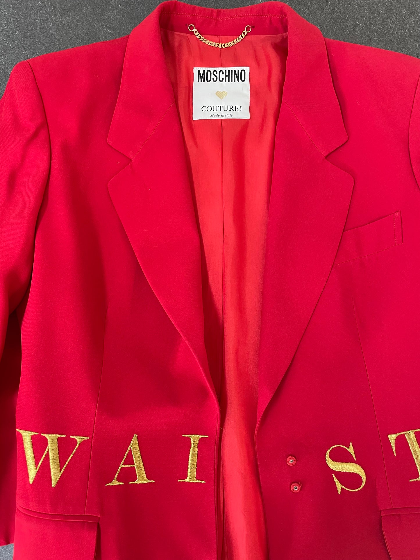 RESERVED for Gisselle do not buy - Moschino Couture Spring Summer 1991 "Waist of Money" jacket