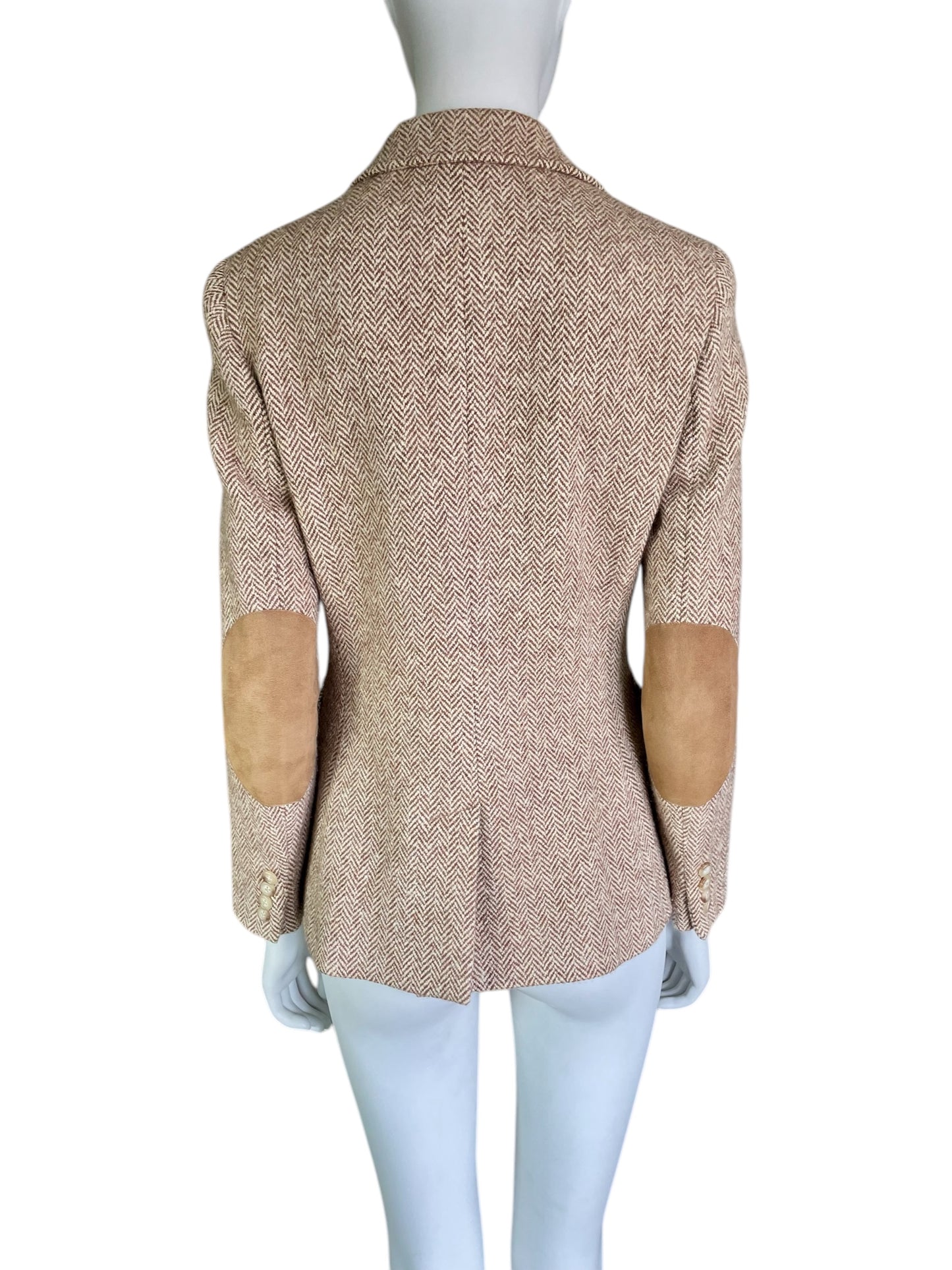 Ralph Lauren herringbone blazer jacket with elbow patch