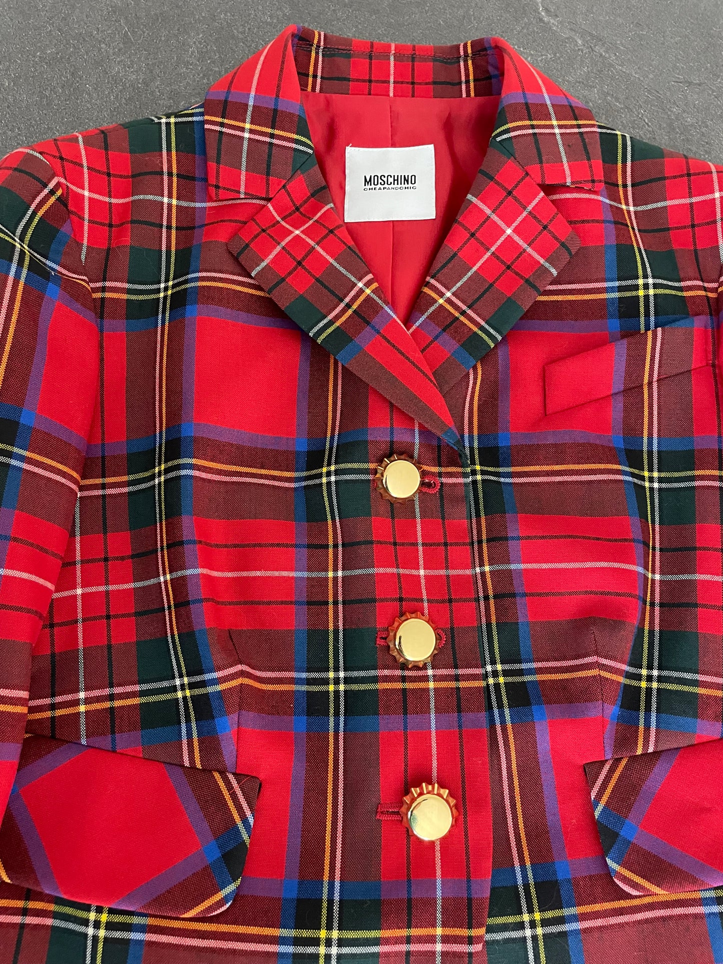 Moschino Cheap and Chic Pre-fall 2012 plaid cropped jacket