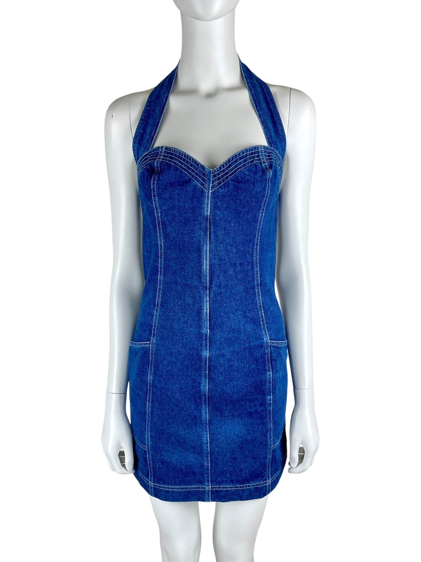 Chantal Thomass Spring Summer 1986 denim corset mini dress