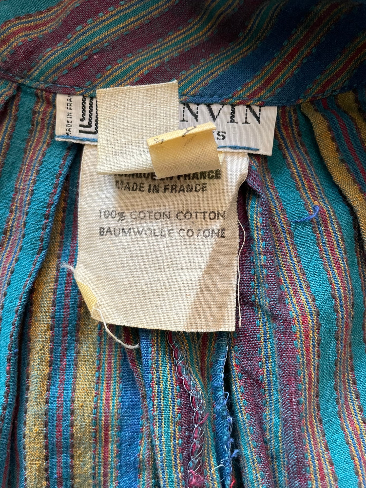 Lanvin multicolor striped cotton tent dress