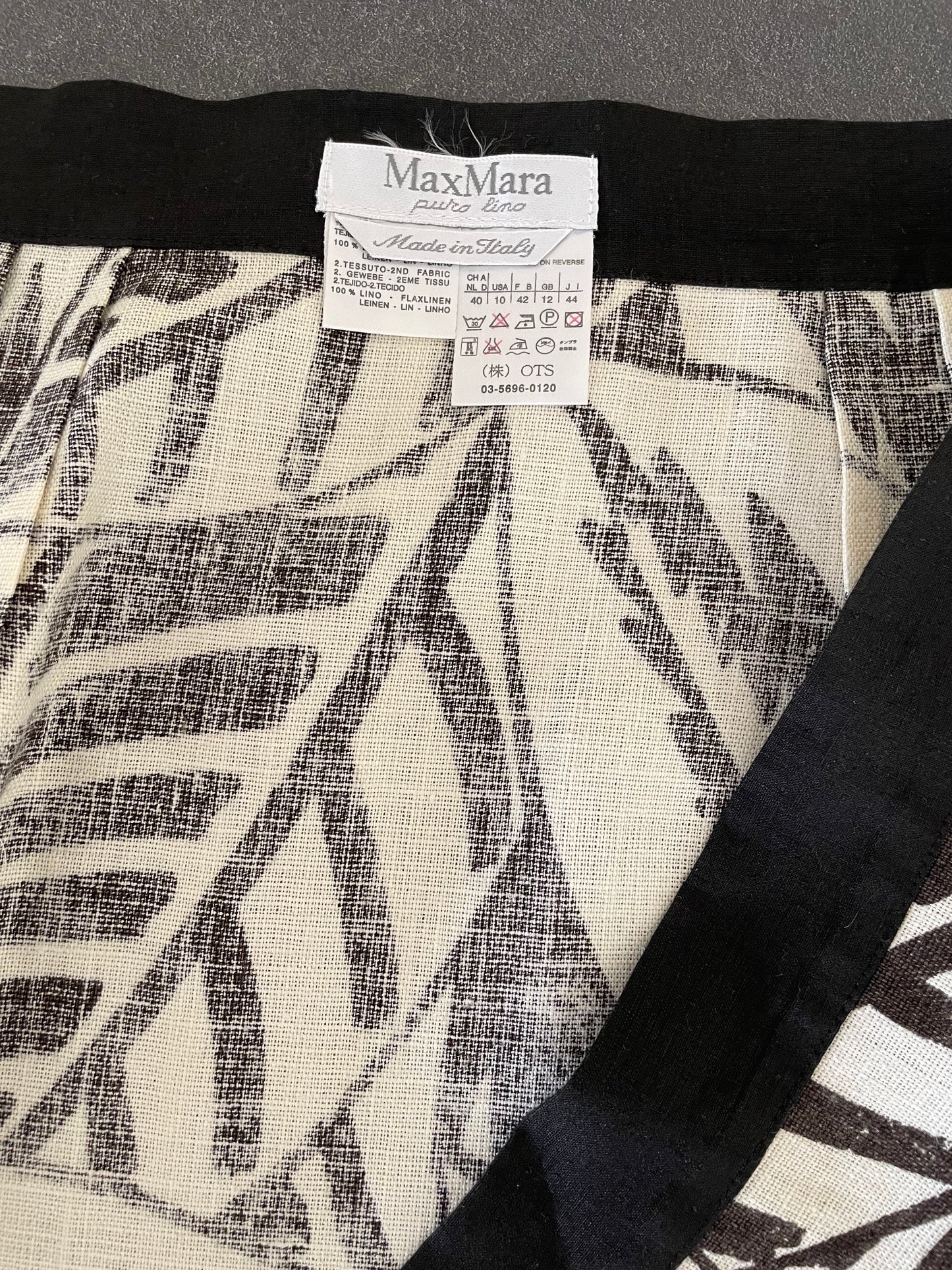 Max Mara linen wrap long skirt
