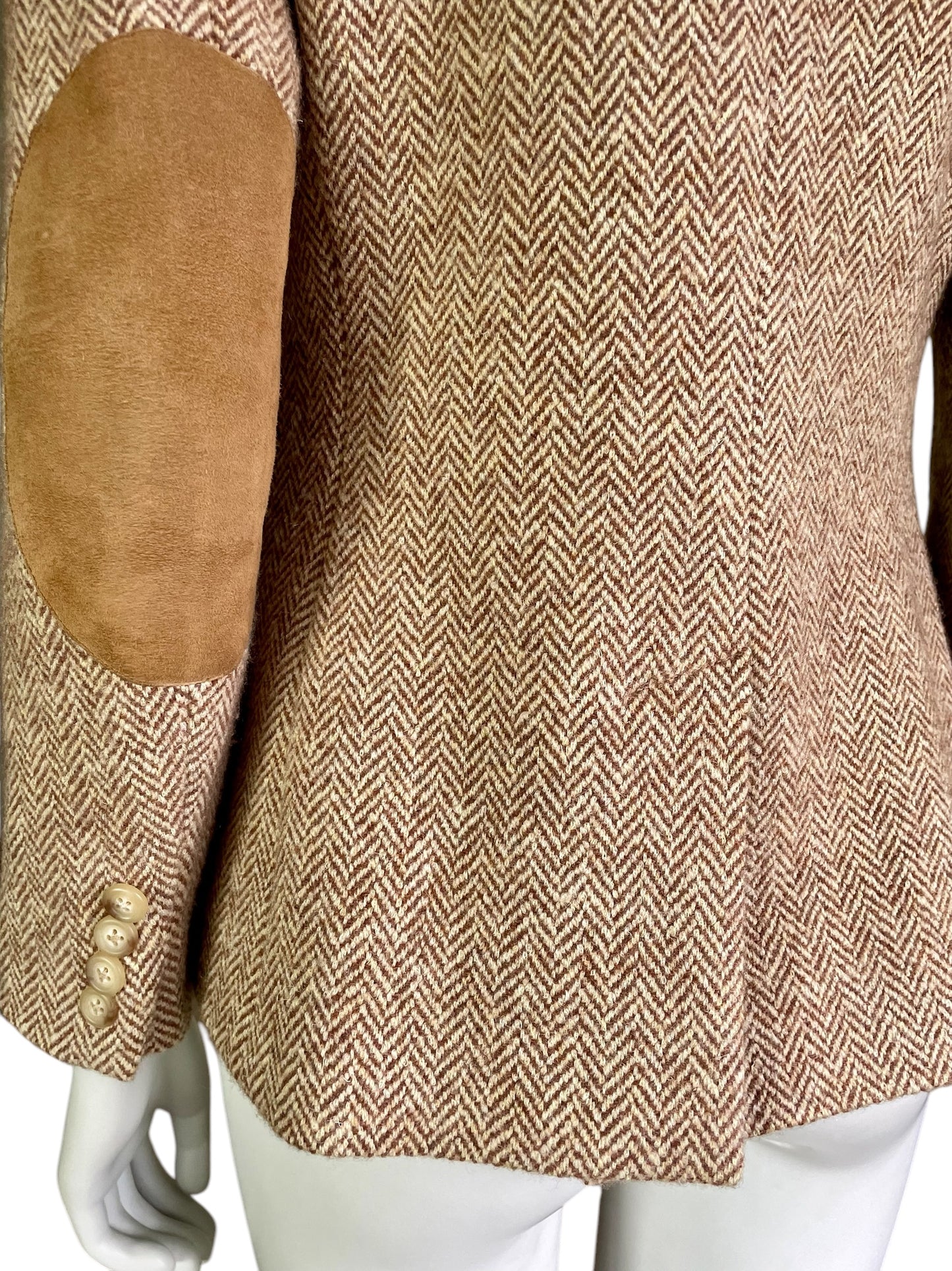 Ralph Lauren herringbone blazer jacket with elbow patch