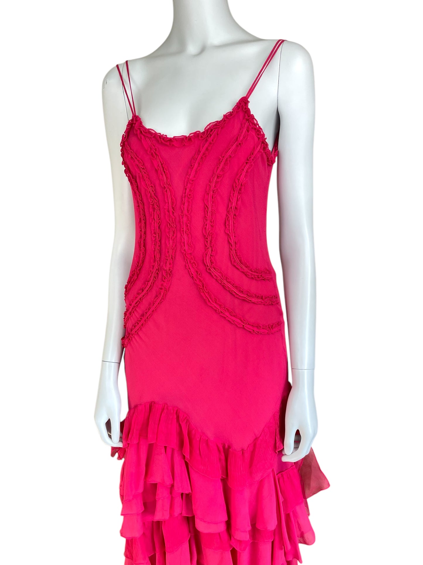 Gianfranco Ferré hot pink silk dress