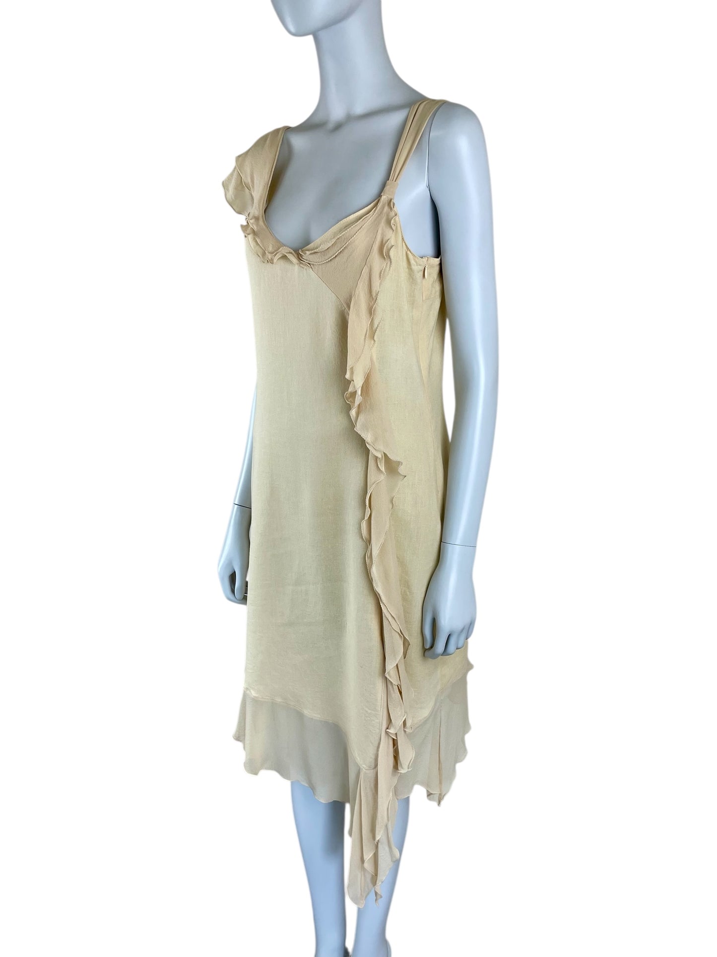 Max Mara linen and silk asymmetrical dress