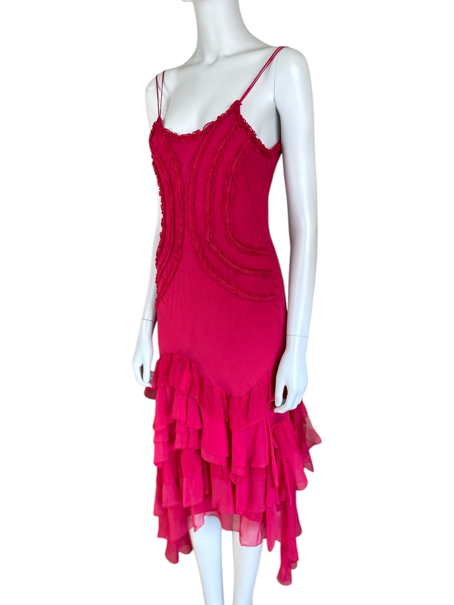 Gianfranco Ferré hot pink silk dress