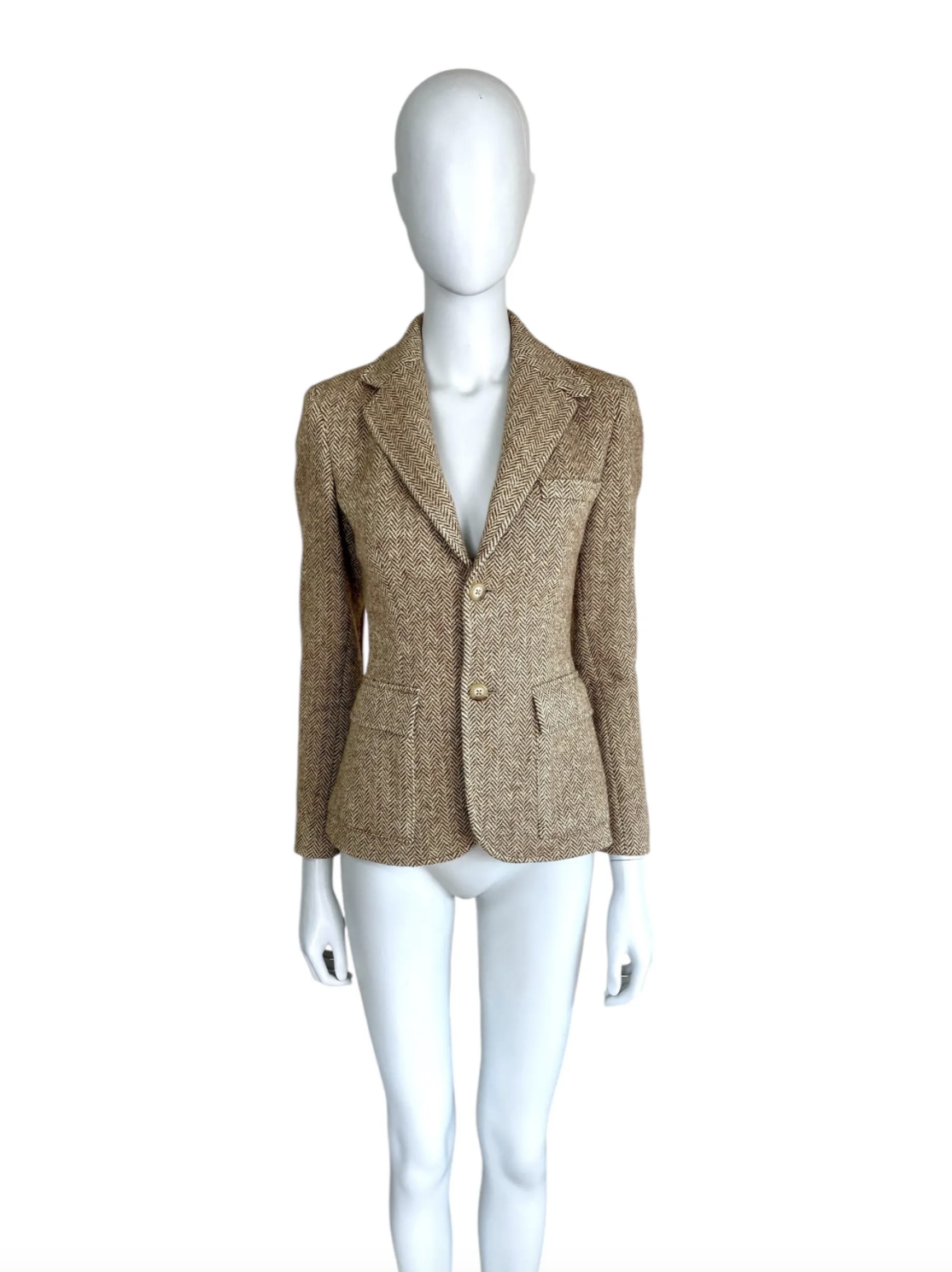 Ralph Lauren herringbone blazer jacket with elbow patch