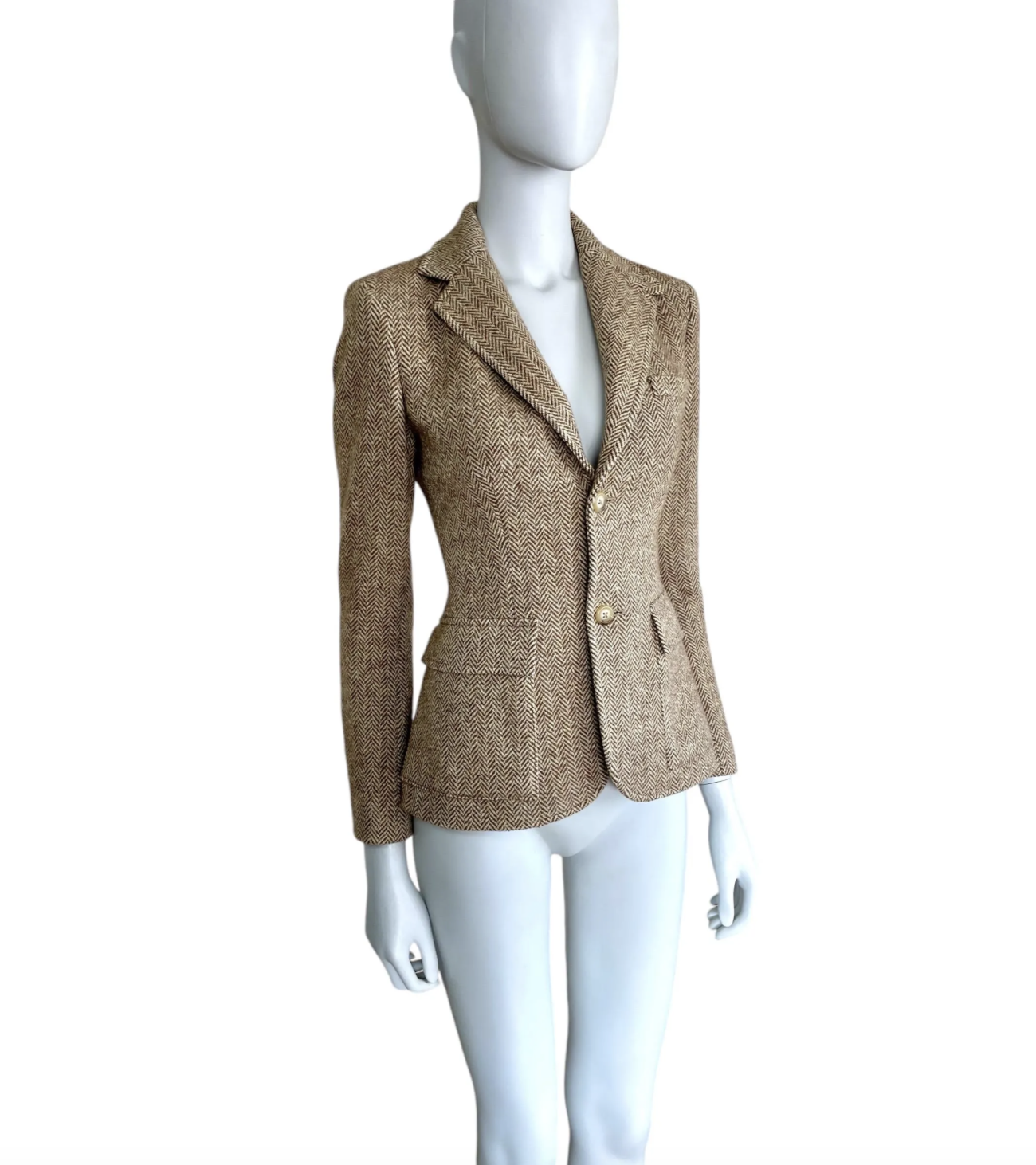 Ralph Lauren herringbone blazer jacket with elbow patch
