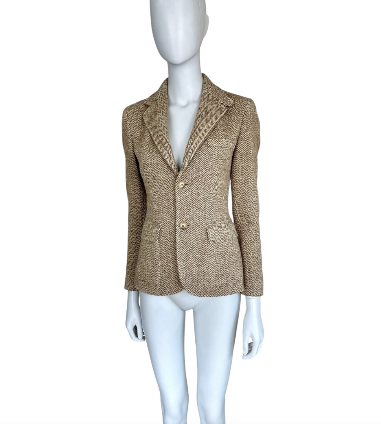 Ralph Lauren herringbone blazer jacket with elbow patch
