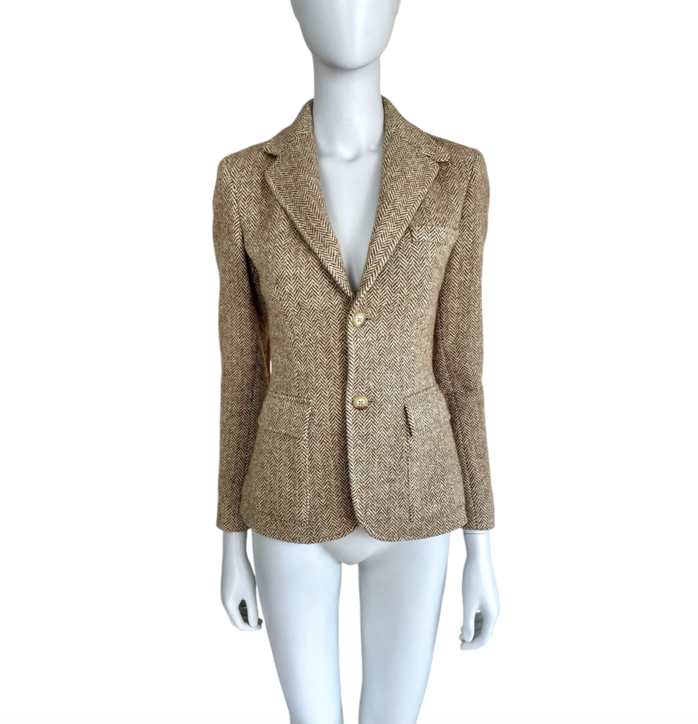 Ralph Lauren herringbone blazer jacket with elbow patch