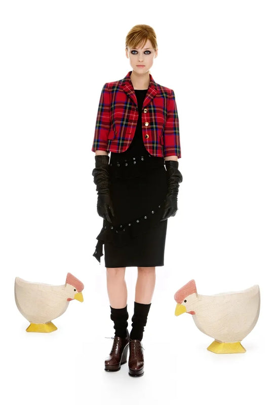 Moschino Cheap and Chic Pre-fall 2012 plaid cropped jacket