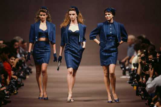 Chantal Thomass Spring Summer 1986 denim corset mini dress