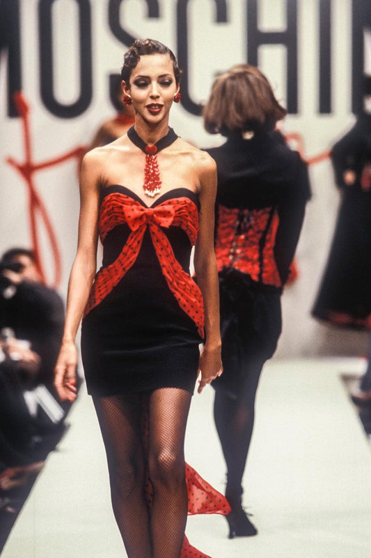 Moschino Couture Fall Winter 1995 The Nanny Fran Fine corset mini dress