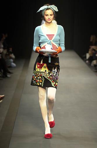 Moschino Cheap and Chic Fall Winter 2001 embroidered dress