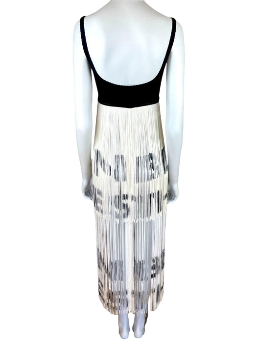 Moschino iconic "Read Between The Lines" fringed dress