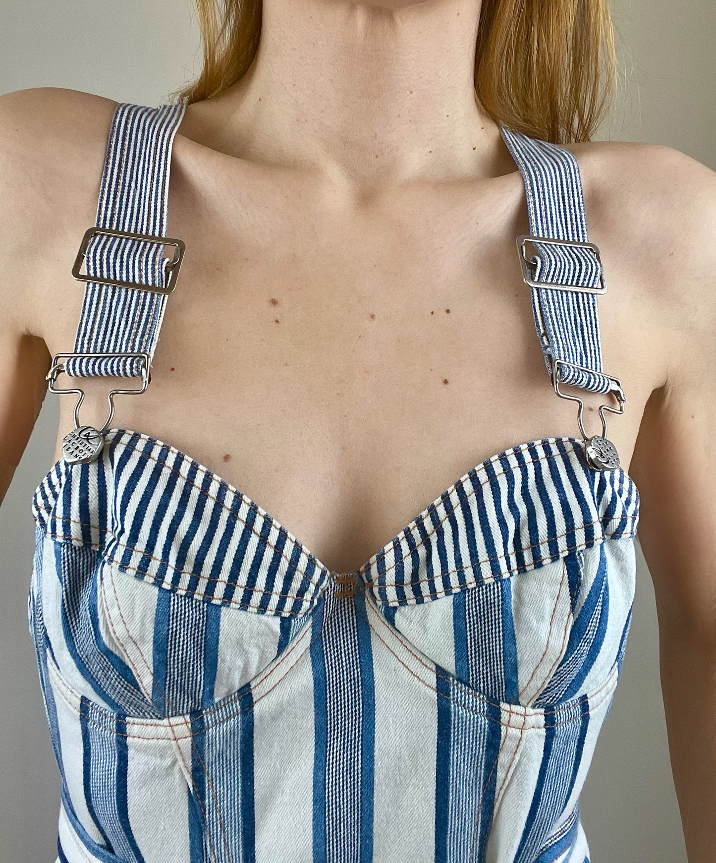 Christian Lacroix apron overall mini dress