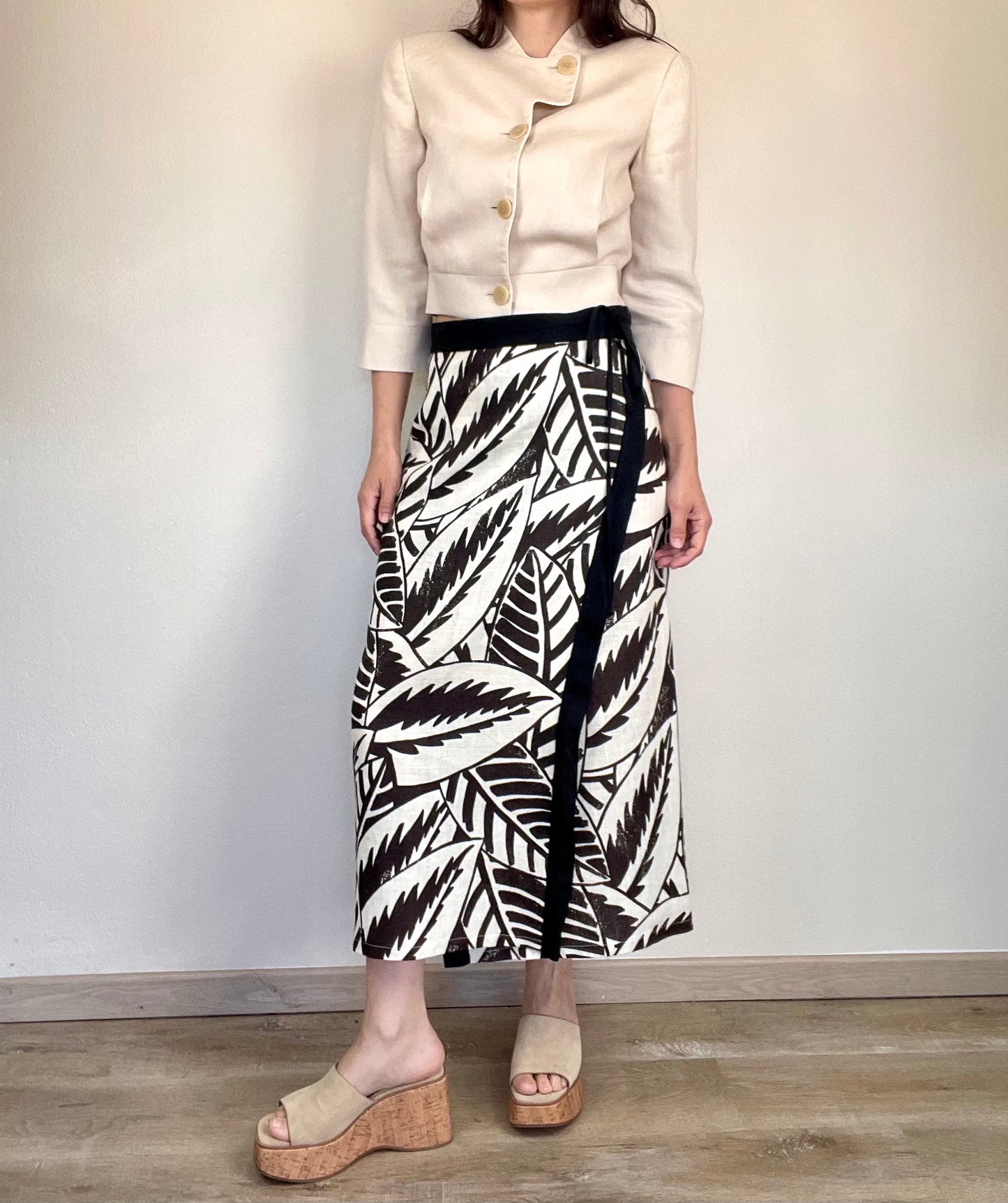 Max Mara linen wrap long skirt