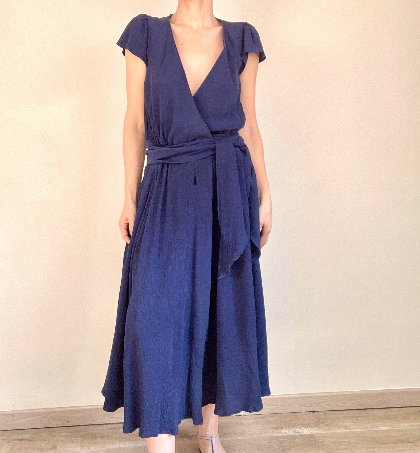 Moschino Spring Summer 1987 blue silk dress