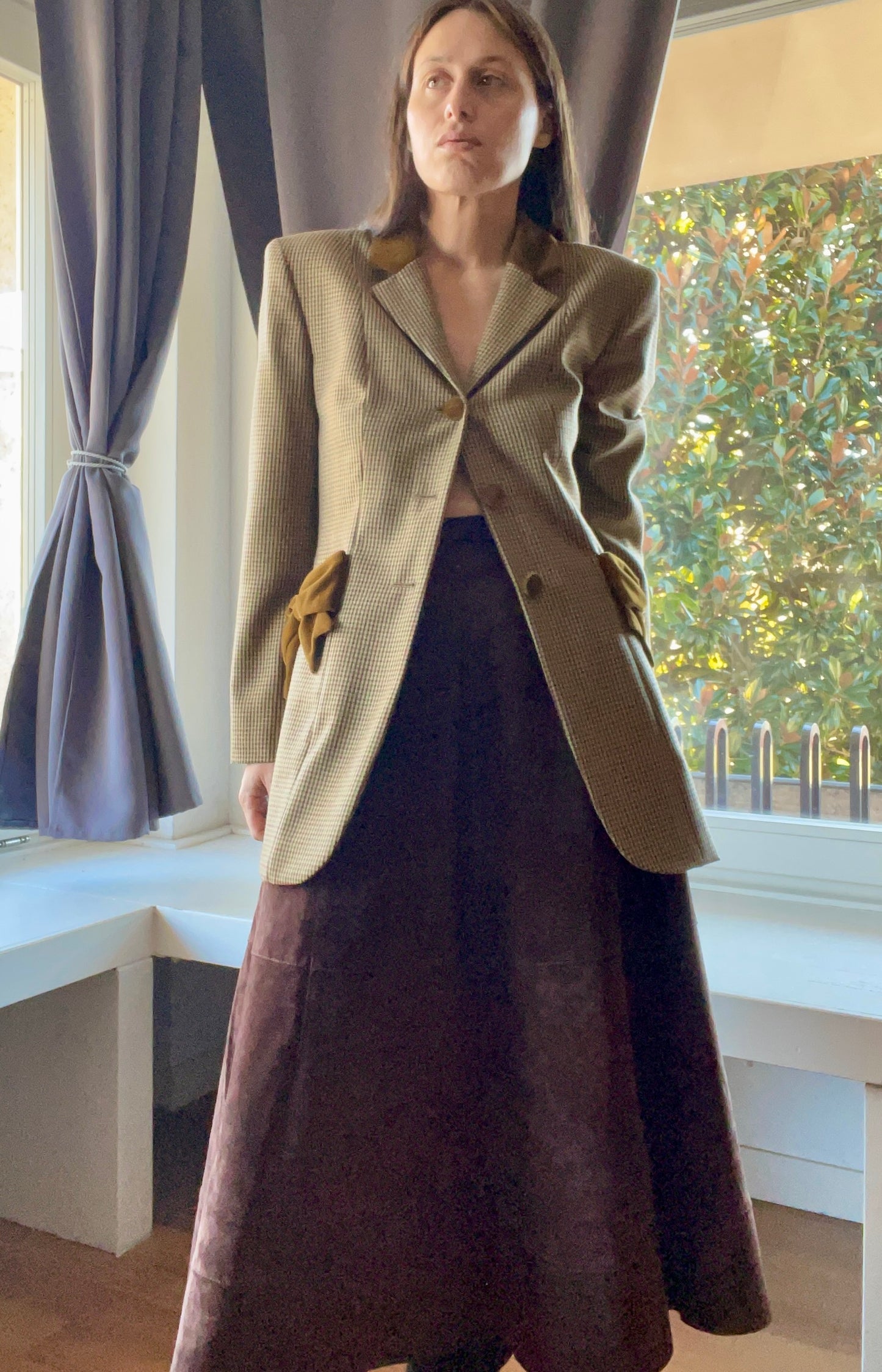 Moschino plaid jacket with bows