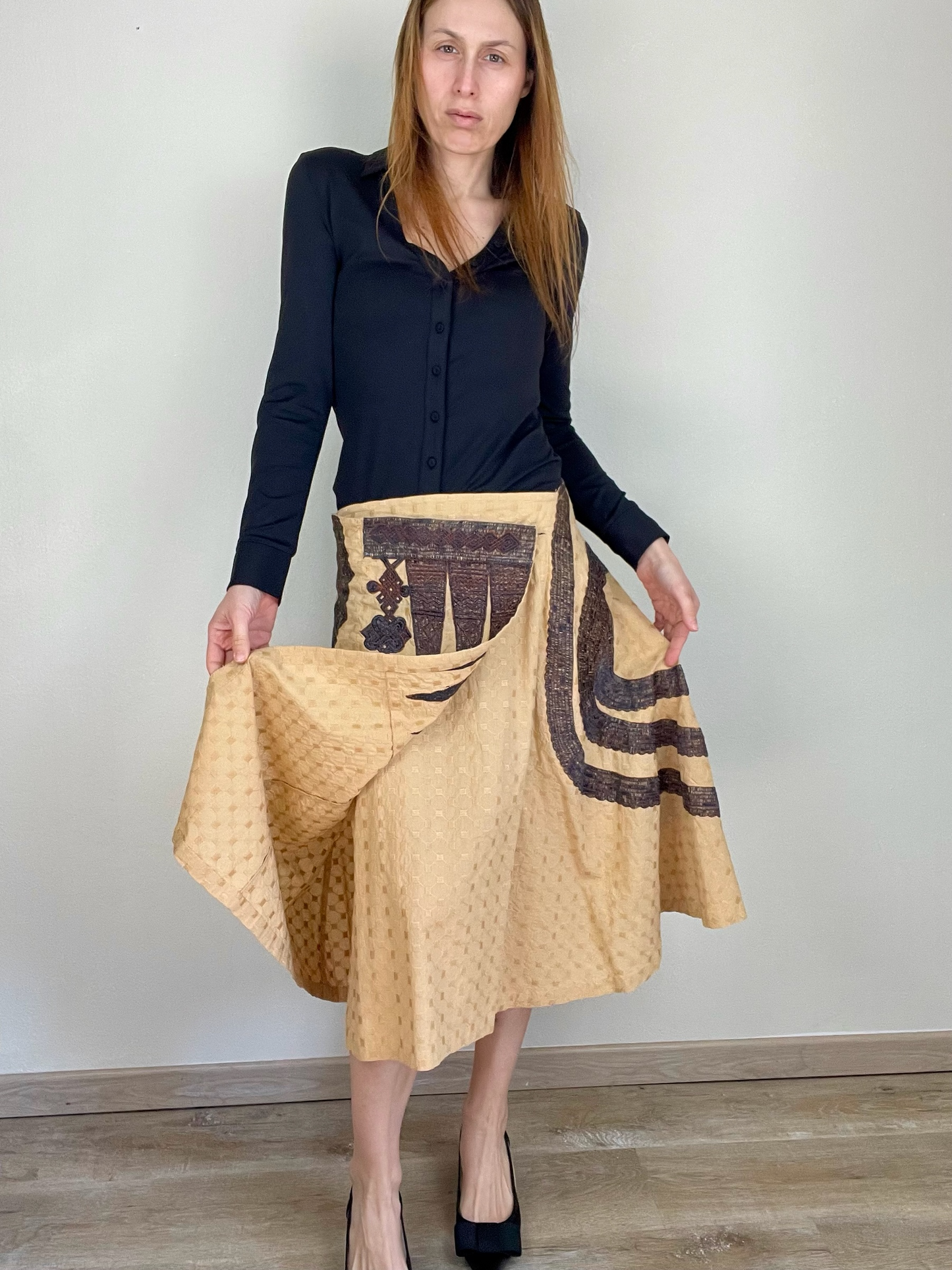 Dries Van Noten Spring Summer 2003 wrap asymmetrical skirt