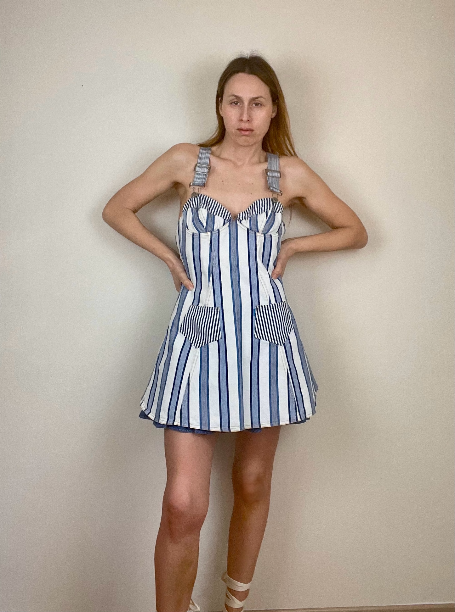 Christian Lacroix apron overall mini dress